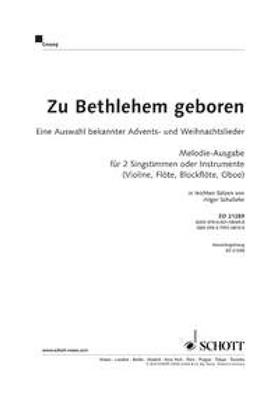 Zu Bethlehem geboren: (Arr. Hilger Schallehn): Frauenchor mit Begleitung