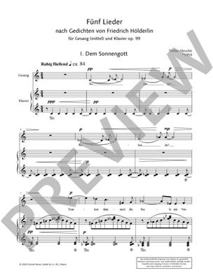 Stefan Heucke: Fünf Lieder op. 99: Gesang mit Klavier