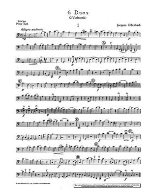 Jacques Offenbach: Duos(6) 1 Opus 49: Cello Duett