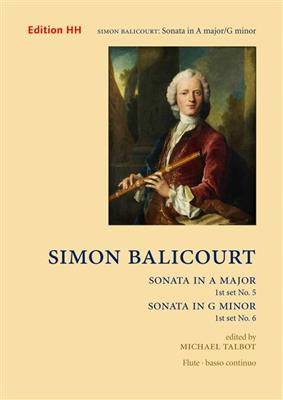 Simon Balicourt: Sonata nos. 5 in A major and 6 in G minor: (Arr. Michael Talbot): Flöte mit Begleitung