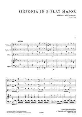 Christian Michael Wolff: Sinfonia in B flat major: Streichquartett