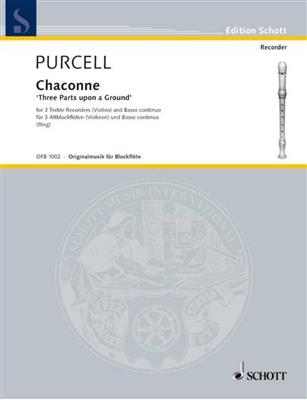 Henry Purcell: Chaconne 3Abfl/P.: Altblockflöte mit Begleitung