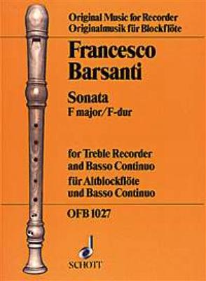 Francesco Barsanti: Sonate F: Altblockflöte mit Begleitung