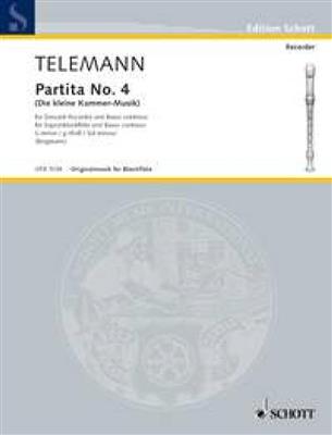 Georg Philipp Telemann: Partita No 4 G Minor Soprano Recorder and Continuo: Sopranblockflöte mit Begleitung