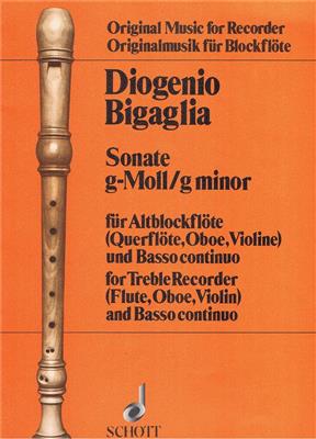 Diogenio Bigaglia: Sonate G: Altblockflöte mit Begleitung