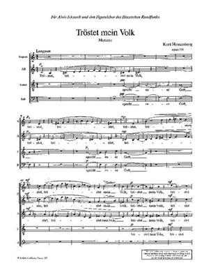 Kurt Hessenberg: Trostet mein Volk op. 114: Gemischter Chor mit Begleitung
