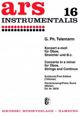 Georg Philipp Telemann: Concerto for Oboe, Strings and Basso Continuo: (Arr. Hermann Töttcher): Oboe mit Begleitung
