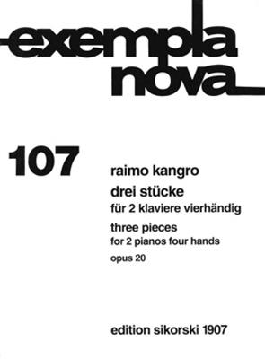 Raimo Kangro: 3 Stücke: Klavier Duett