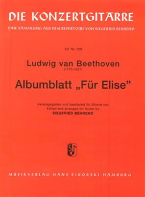 Ludwig van Beethoven: Fur Elise (Behrend): Gitarre Solo