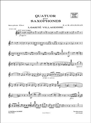 F. Jeanjean: Quatuor Pour Saxophones Partition Et Parties: Saxophon Ensemble