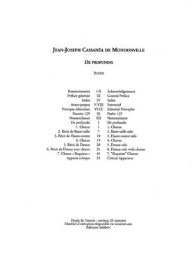 Jean-Joseph Mondonville: De Profundis: Gemischter Chor mit Ensemble