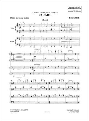 Erik Satie: Parade: Klavier vierhändig