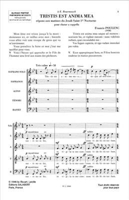 Francis Poulenc: Quatre Motets Pour Un Temps De Pénitence No. 4: Gemischter Chor A cappella