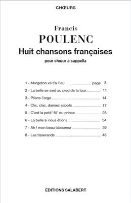 Francis Poulenc: 8 Chansons françaises (1945-46): Gemischter Chor A cappella