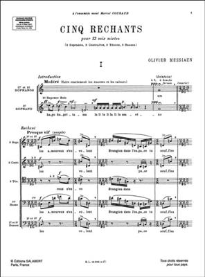 Olivier Messiaen: 5 Rechants Choeur (12Vx-Mx) A Cappella: Gemischter Chor A cappella