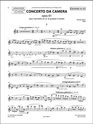 Nicolas Bacri: Concerto da camera opus 61: Klarinette mit Begleitung