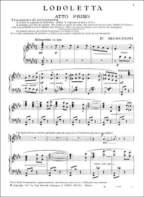 Pietro Mascagni: Lodoletta: Gesang mit Klavier