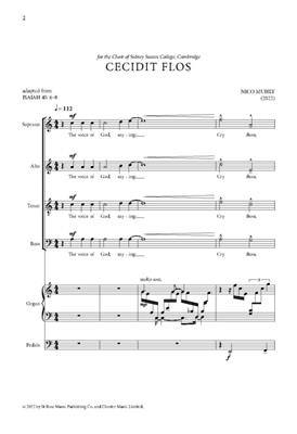 Nico Muhly: Cecidit Flos: Gemischter Chor mit Klavier/Orgel