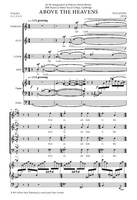 Nico Muhly: Above the Heavens: Gemischter Chor mit Klavier/Orgel