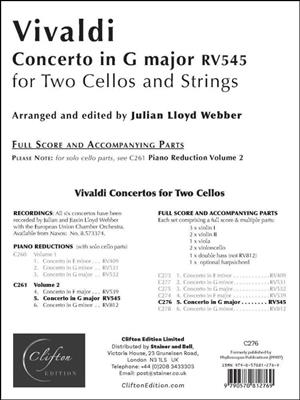 Antonio Vivaldi: Concerto in G Major RV545: (Arr. Julian Lloyd Webber): Streichorchester mit Solo