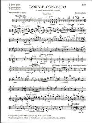 Frederick Delius: Double Concerto: (Arr. Lionel Tertis): Streichtrio