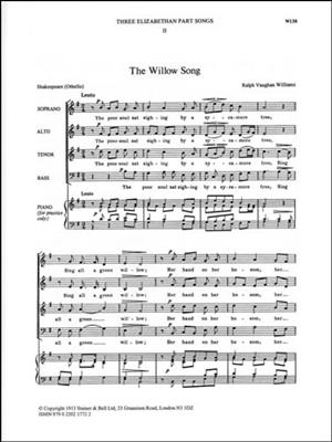 Ralph Vaughan Williams: The Willow Song: Gemischter Chor mit Begleitung
