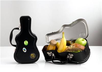 Guitar Case Lunch Box With Stickers