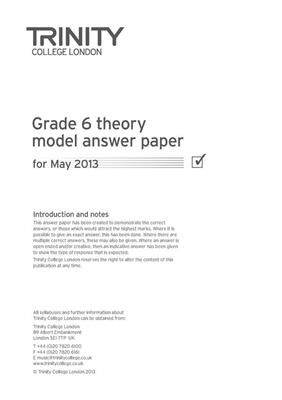 Theory Model Answers 2013 - Grade 6