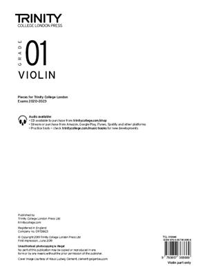 Trinity Violin 2020-2023. Grade 1 Part