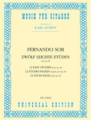 Fernando Sor: Leichte Etudes(12) Opus 60: (Arr. Karl Scheit): Gitarre Solo