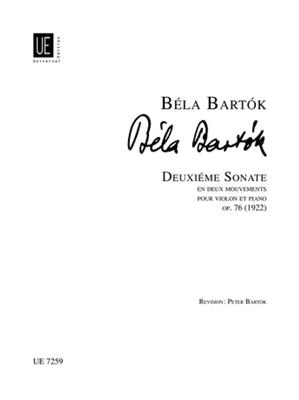 Béla Bartók: Sonata N. 2 (In 2 Movimenti): Violine mit Begleitung