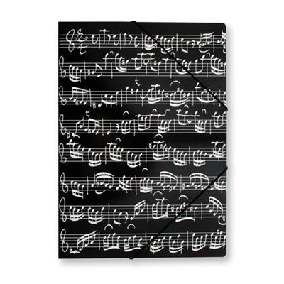 File with elastic band Sheet music black