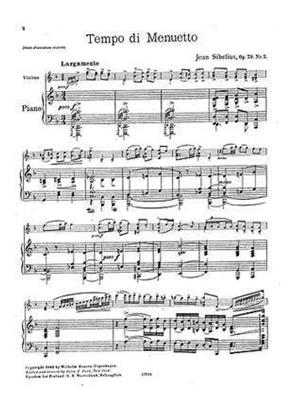 Jean Sibelius: Six Pieces Op.79 No.2 'Tempo Di Minuetto': Violine mit Begleitung
