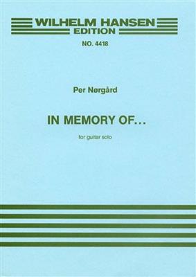 Per Nørgård: In Memory Of...: Gitarre Solo