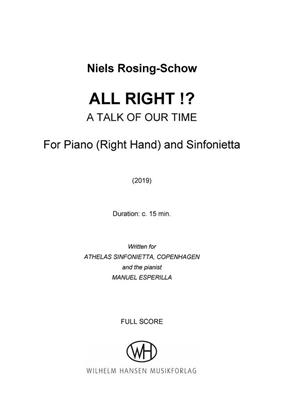 Niels Rosing-Schow: All Right!? (A Talk Of Our Time): Orchester mit Solo
