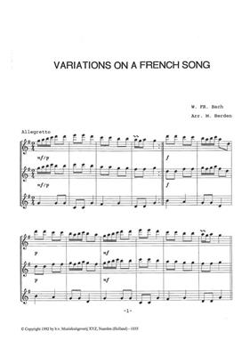 Johann Sebastian Bach: Variations On A French Song: Flöte Ensemble