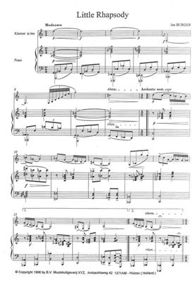 A. Burger: Little Rhapsody: Klarinette mit Begleitung