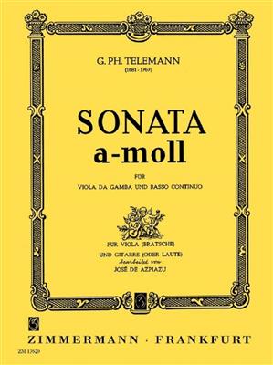Georg Philipp Telemann: Sonata In A Minor: (Arr. José de Azpiazu): Viola mit Begleitung