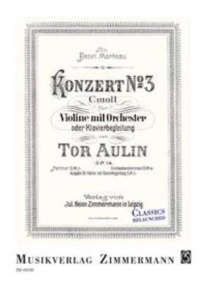 Tor Aulin: Konzert Nr. 3 für Violine und Klavier: Violine mit Begleitung