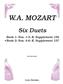 Wolfgang Amadeus Mozart: Six Duets Nos. 4-6 K. Supplement 157: Flöte Duett